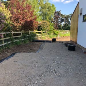 mot type 1 applied to an area ready for landscaping